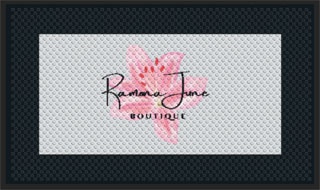 3' x 5' (35" x 56") Superscrape Impressions RAMONA JUNE  Rubber Logo Mat
