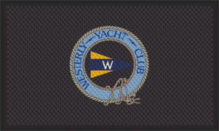 3' x 5' (35" x 56") Superscrape Impressions WESTERLY YACHT CLUB  Rubber Logo Mat
