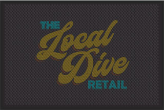 4' x 6' (45" x 69") Superscrape Impressions THE LOCAL DIVE  Rubber Logo Mat